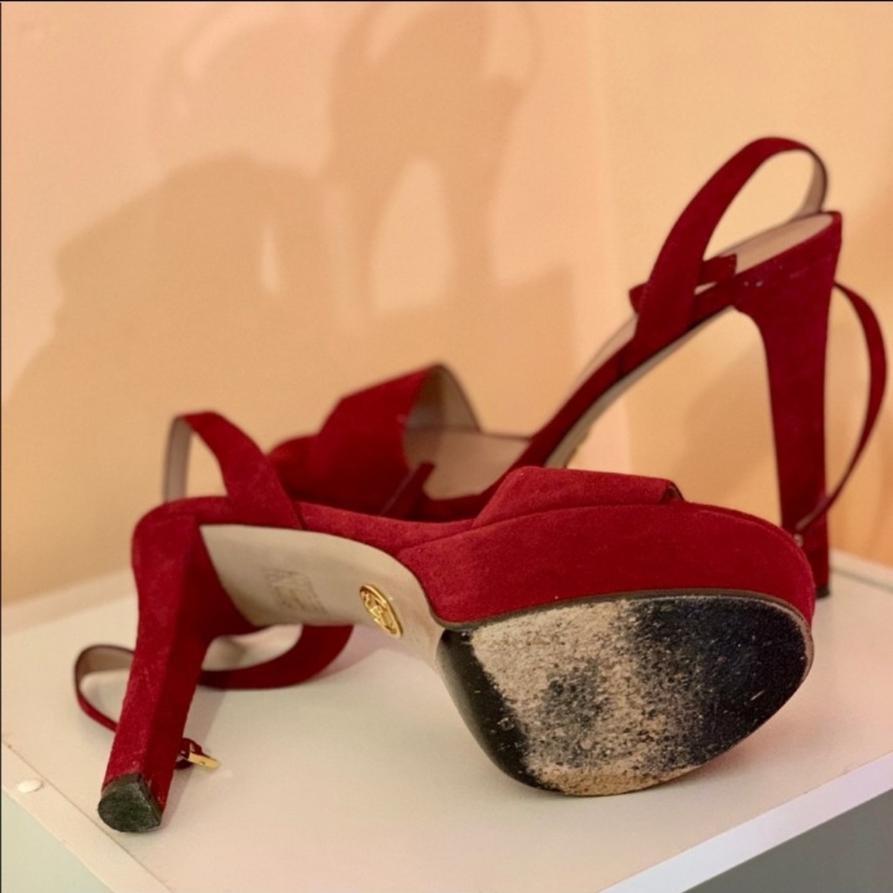 Gucci Platform Suede Heels Kid Scamosciato - Picture 2 of 15